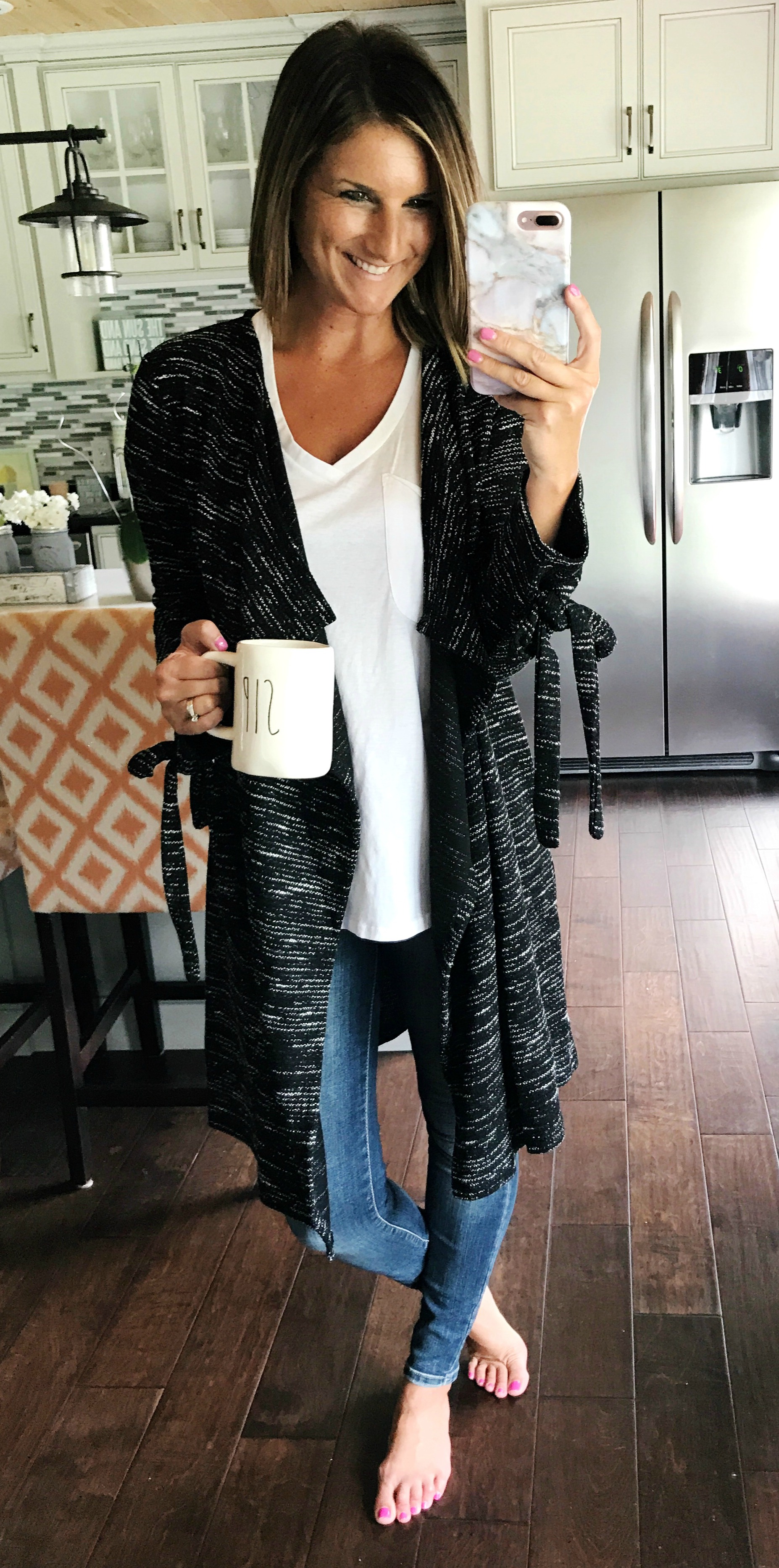 How to wear a cozy cardigan with jeans