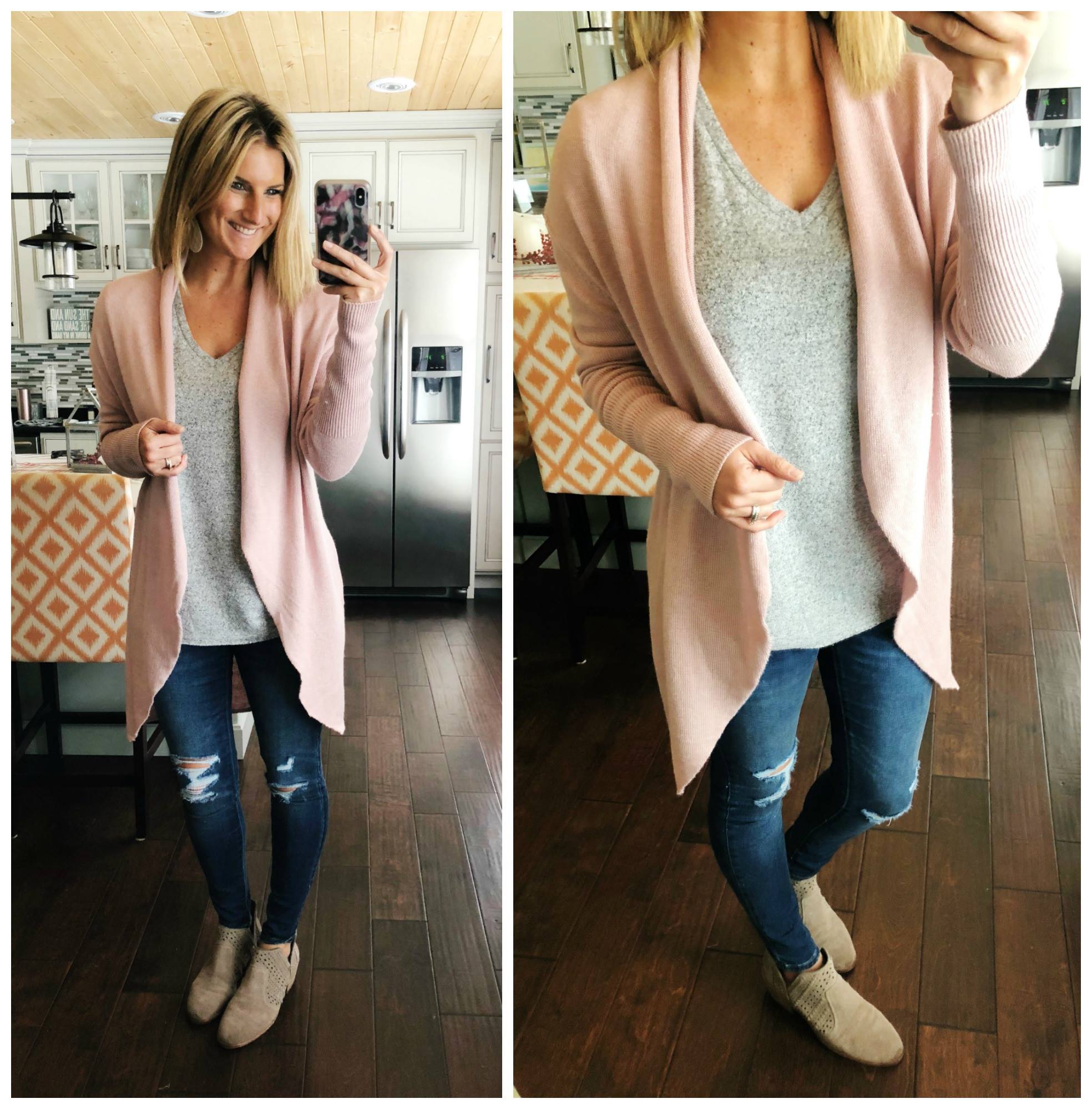 How to Layer a V Neck Sweater + Cardigan