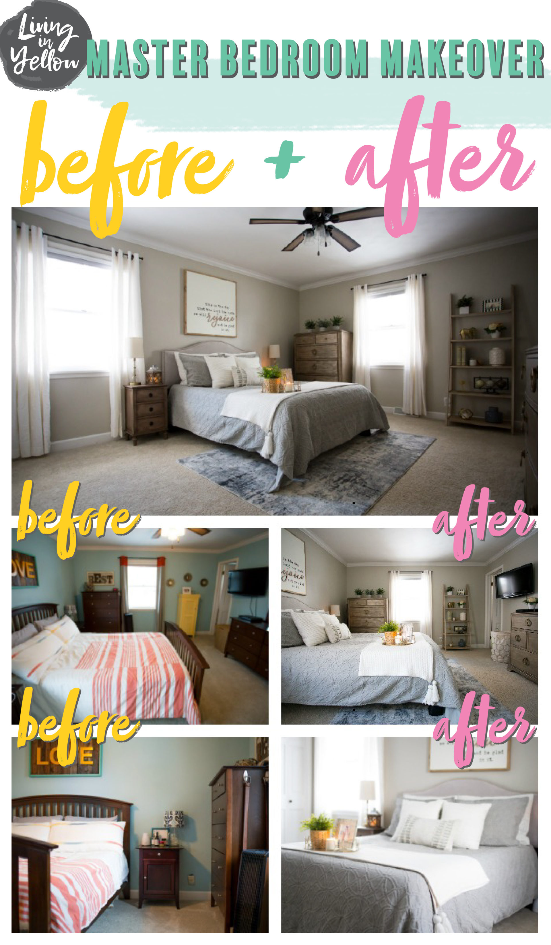 Master Bedroom Makeover Before After Living In Yellow