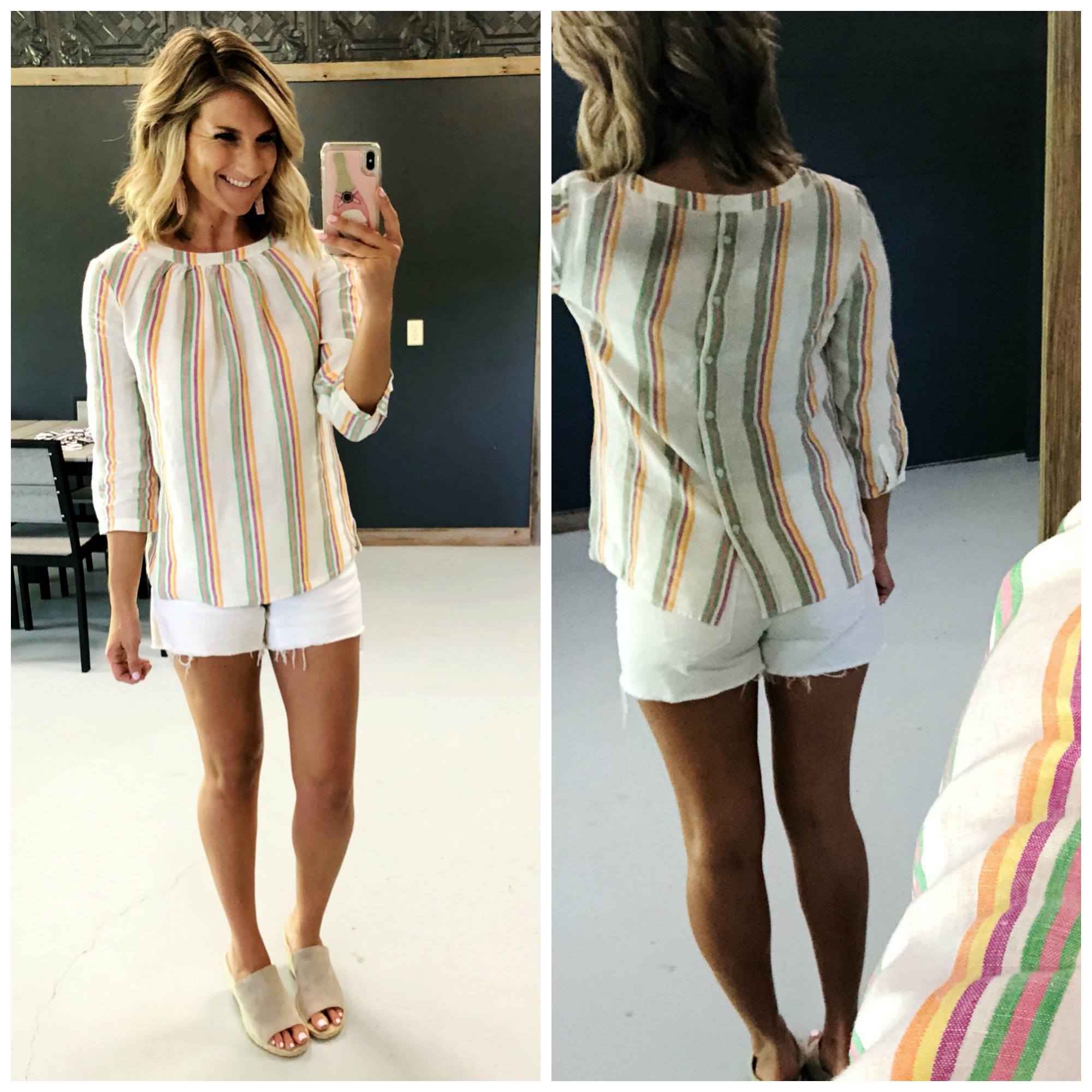 What to wear with white shorts / How to style a striped top / Summer Outfit