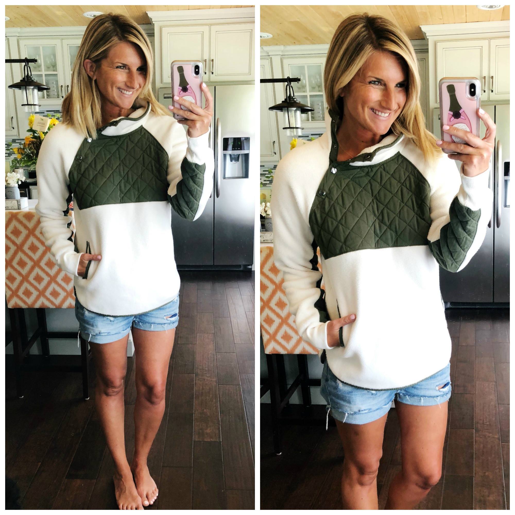 How to Style a Snap Pullover in the Summer // Summer Fashion // Affordable Fashion