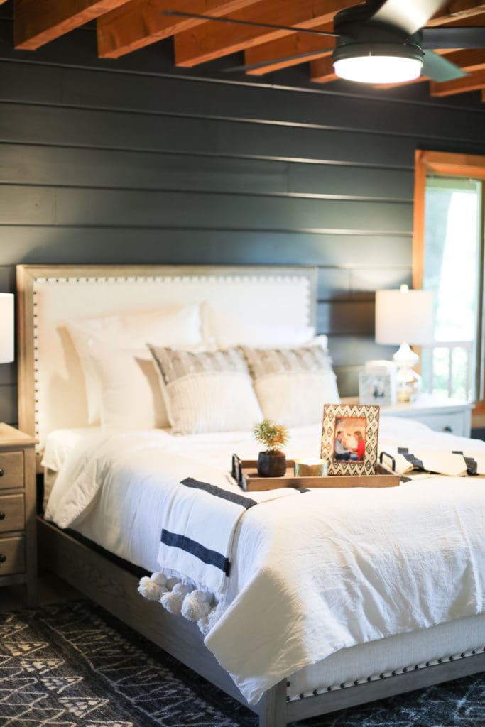 Log Cabin Master Bedroom Reveal Living in Yellow