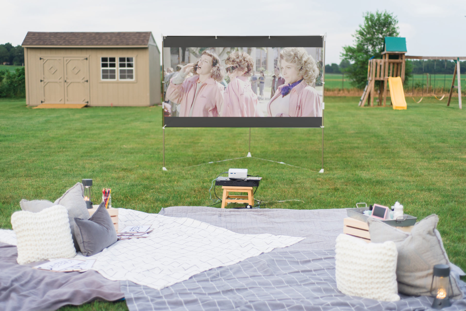 outdoor movie lounge