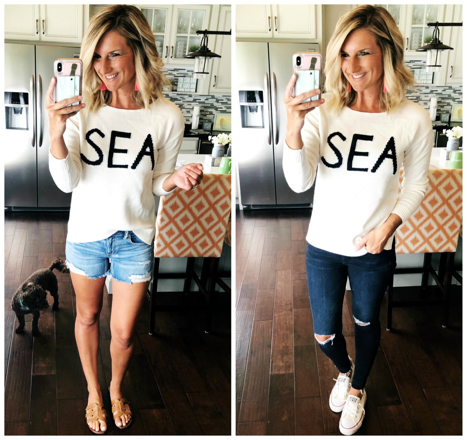 Summer Sweater // What to Wear with a Sweater in the Summer // White Sweater for cooler Summer Nights and Boat Rides // Outfit of the Day