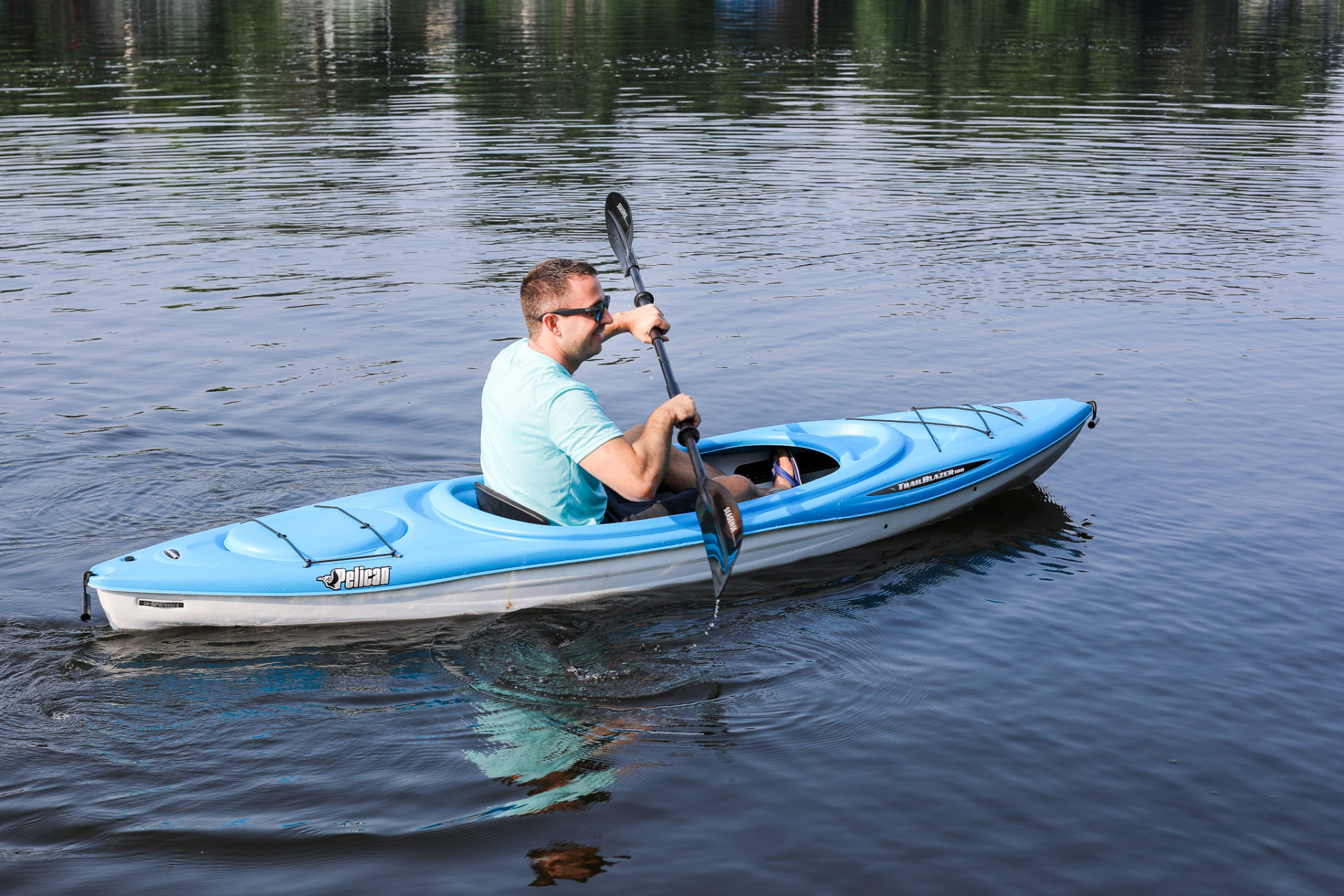 male kayaking