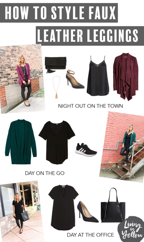 How To Style Faux Leather Leggings [3 Ways - Work, Casual, Date Night ...