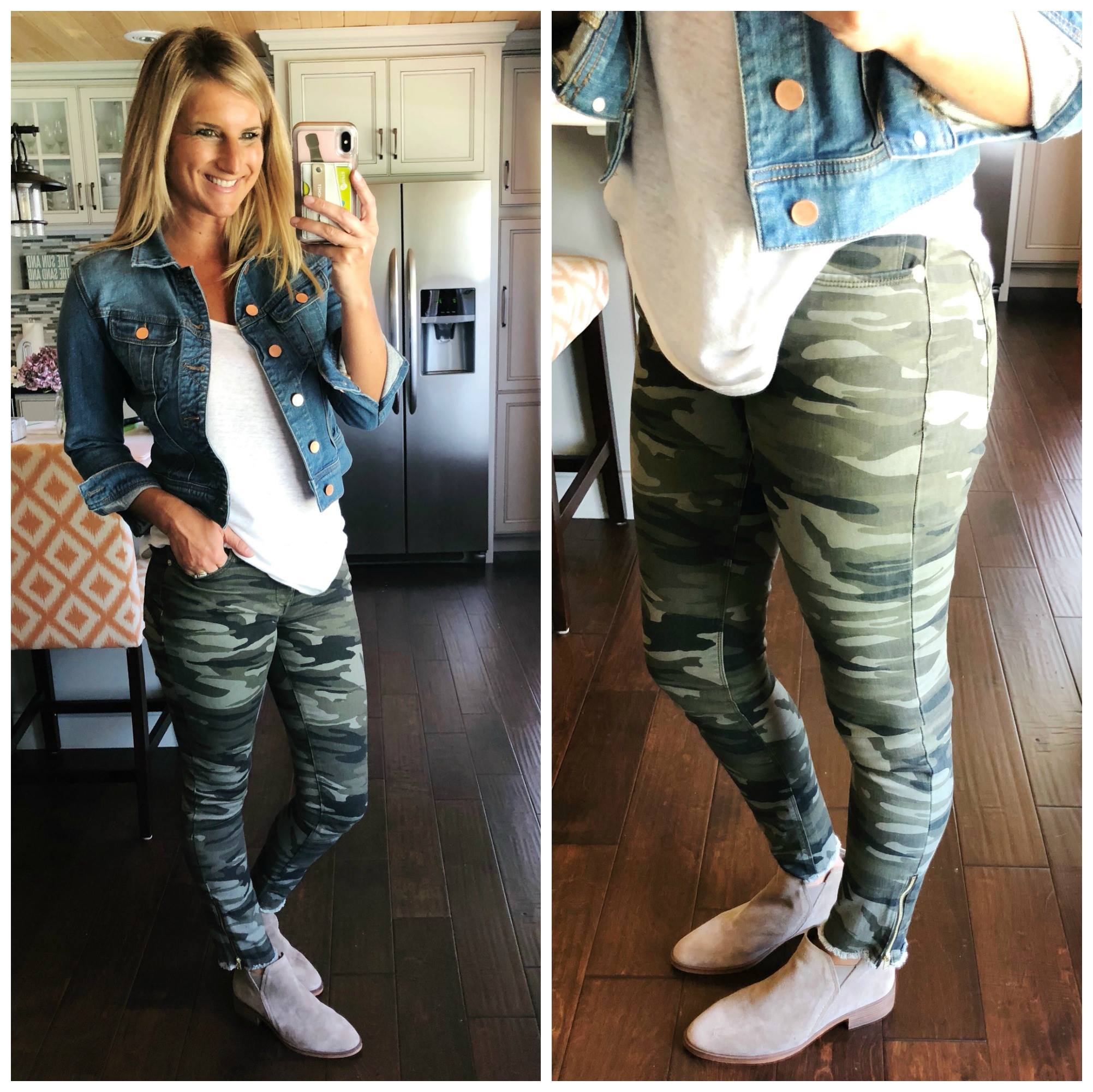 How to Style Camo Skinny Jeans // Fall Outfit Inspiration
