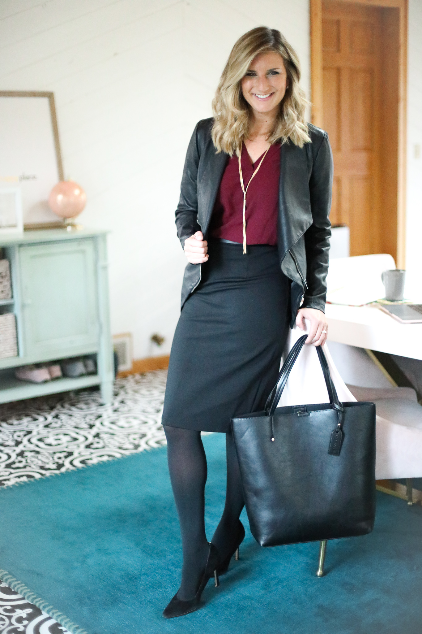 How to Rock a Faux Leather Dress - Dressed for My Day