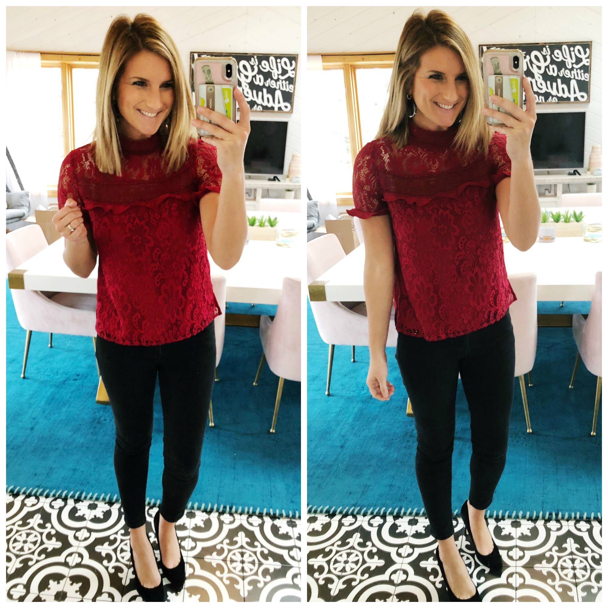 Lace Top // NYE outfit // Holiday Party Outfit 