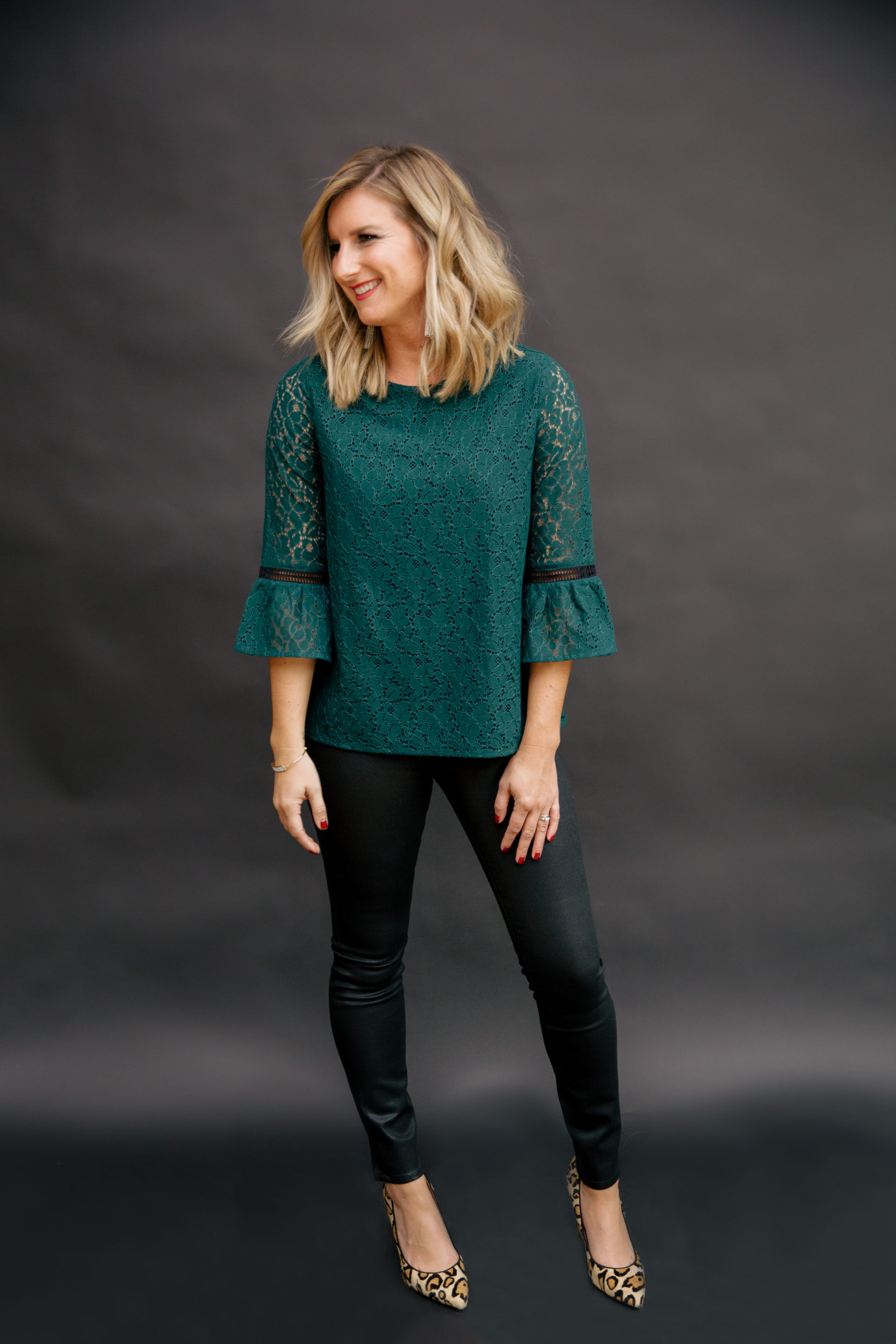 gibson glam holiday outfit ideas - the MALLORY velvet wrap top in black -  Pinteresting Plans