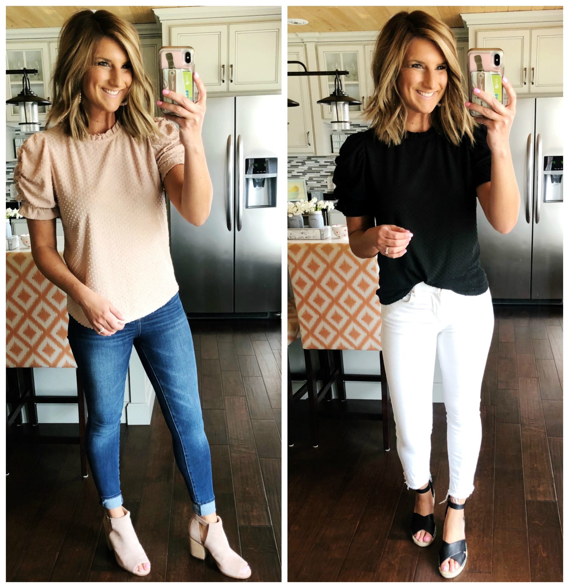 Feminine Top for Work // Work Wear // Spring Work Outfit // White Jeans // Best White Jeans