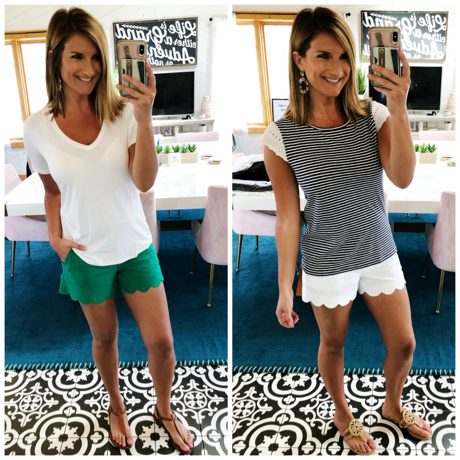 Non Sheer white shorts for Summer - What to wear with white shorts - casual summer outfit