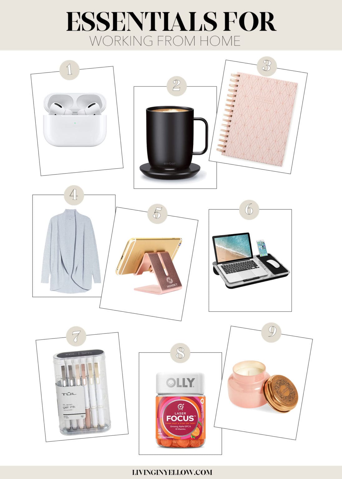 Work From Home Essentials Living in Yellow