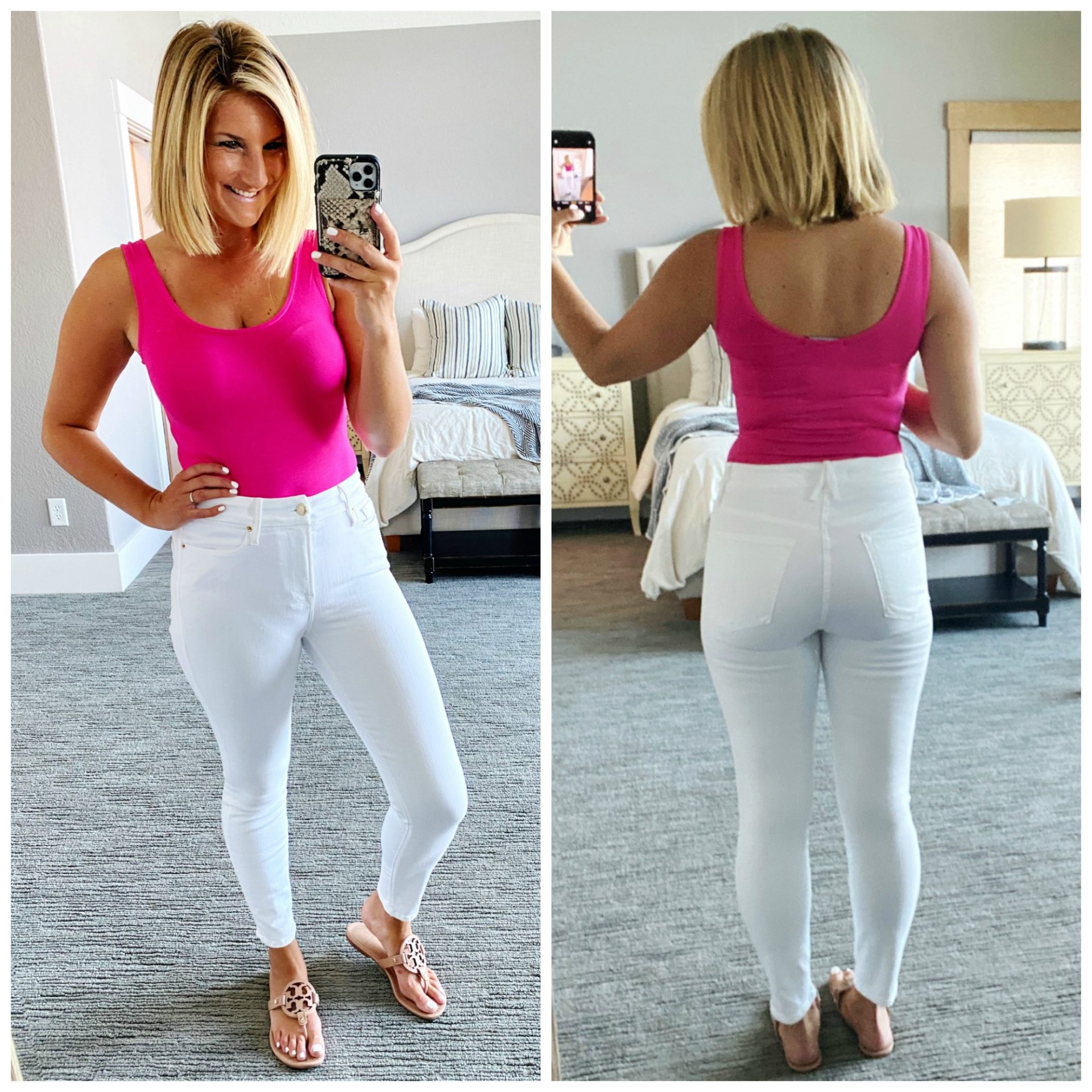 good american pink jeans
