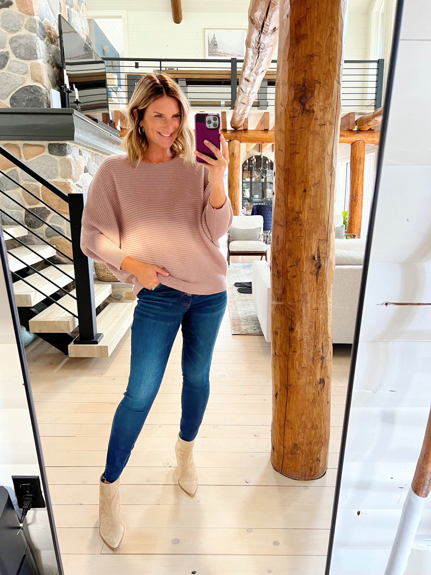 Dolman Boat Neck Sweater Kut from the Kloth Connie Jeans Steve Madden Booties scaled