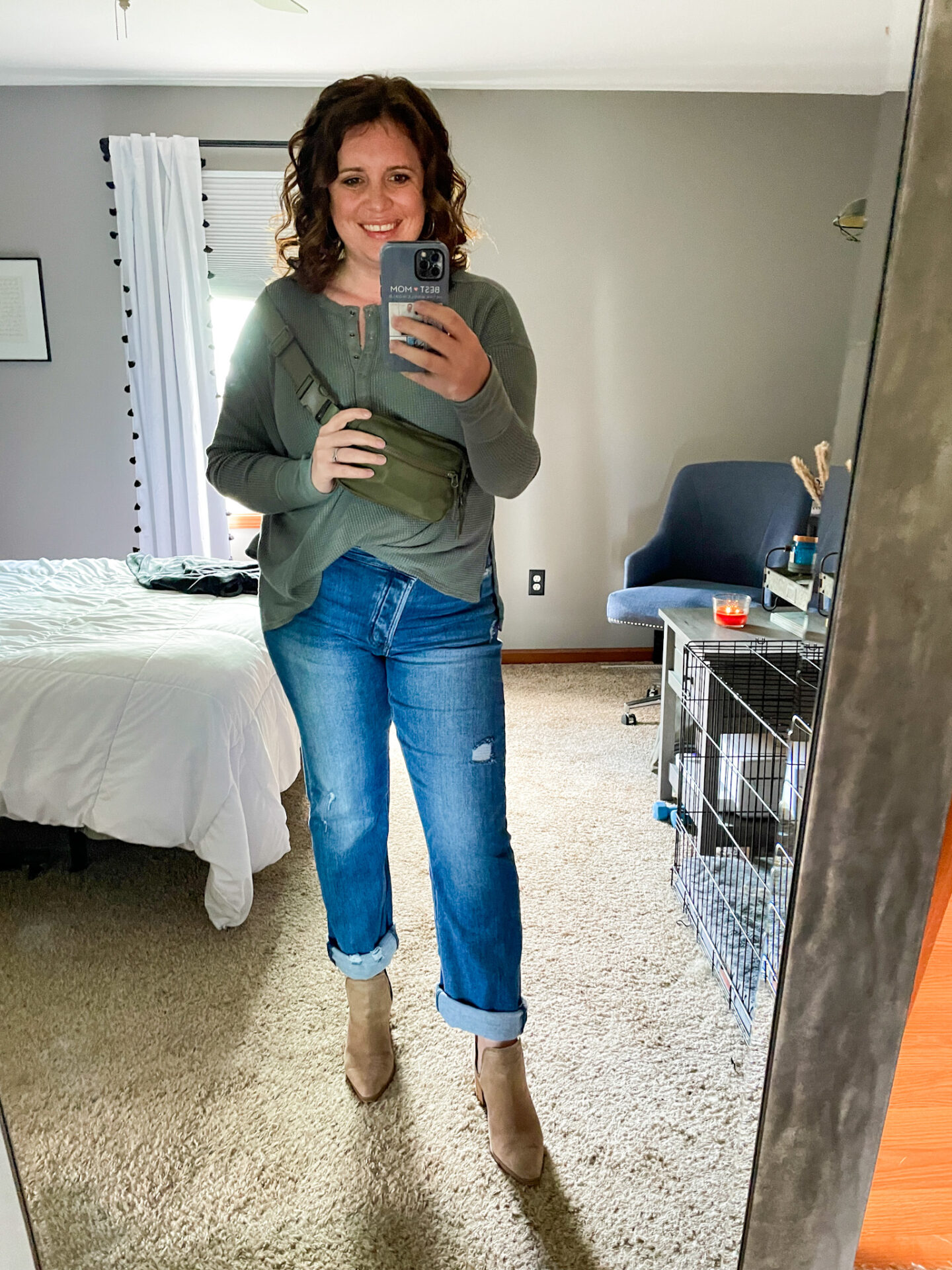 Aerie Waffle Henley Vici Jeans Steve Madden Booties 1 scaled