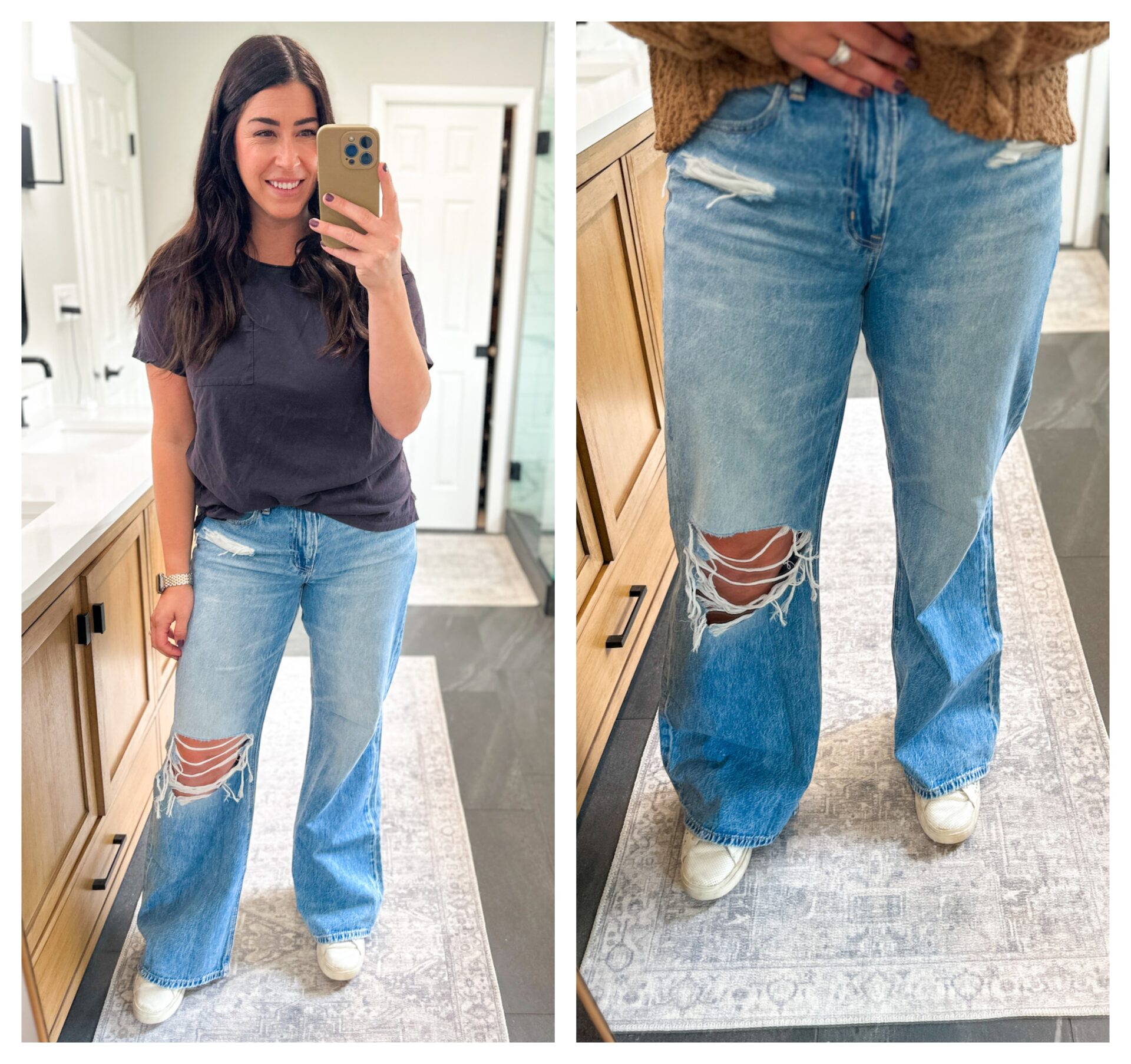 Five Wide Leg Jeans Outfits - By Lauren M