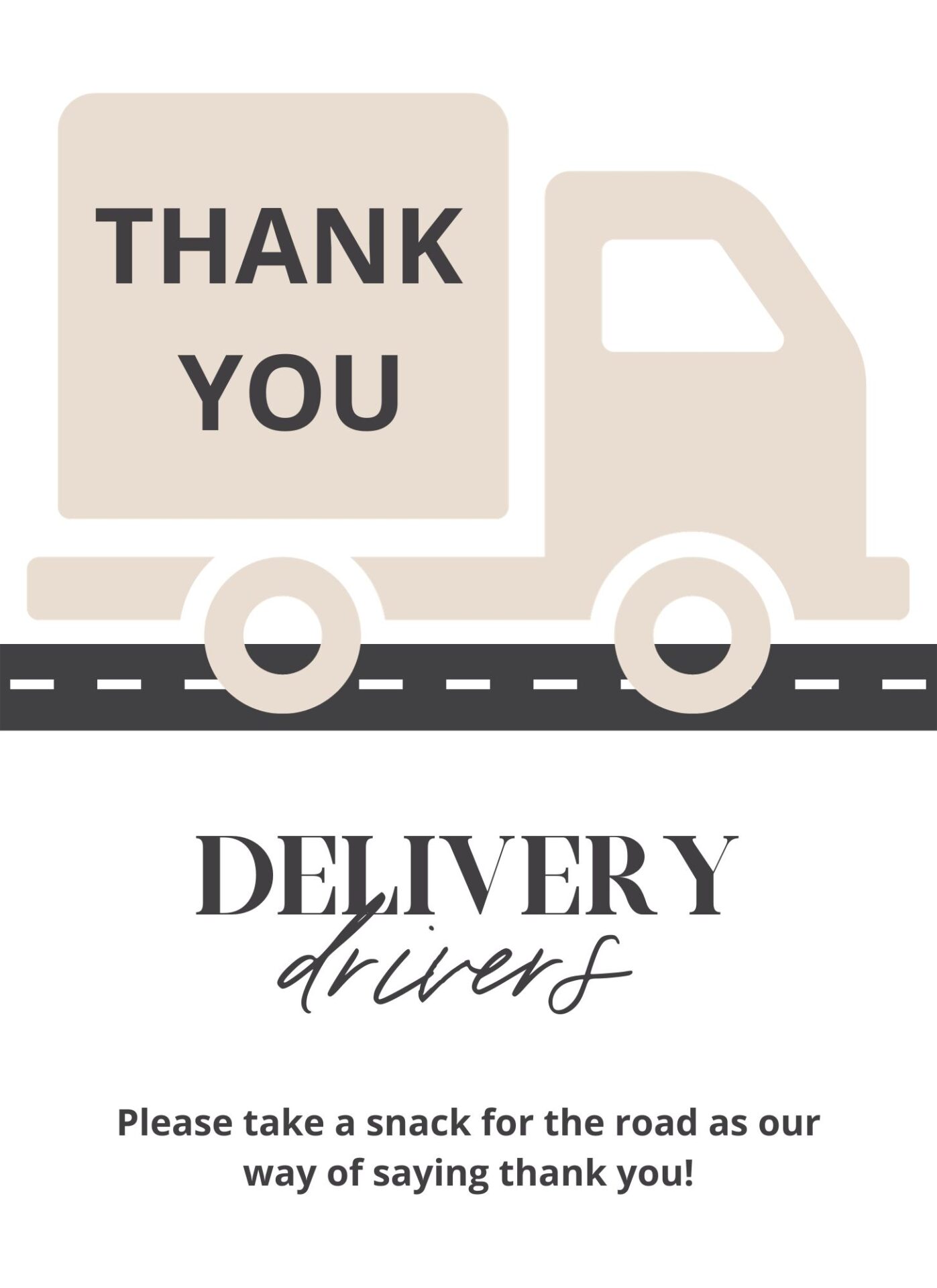 8X11 Thank you Sign for Delivery Drivers scaled