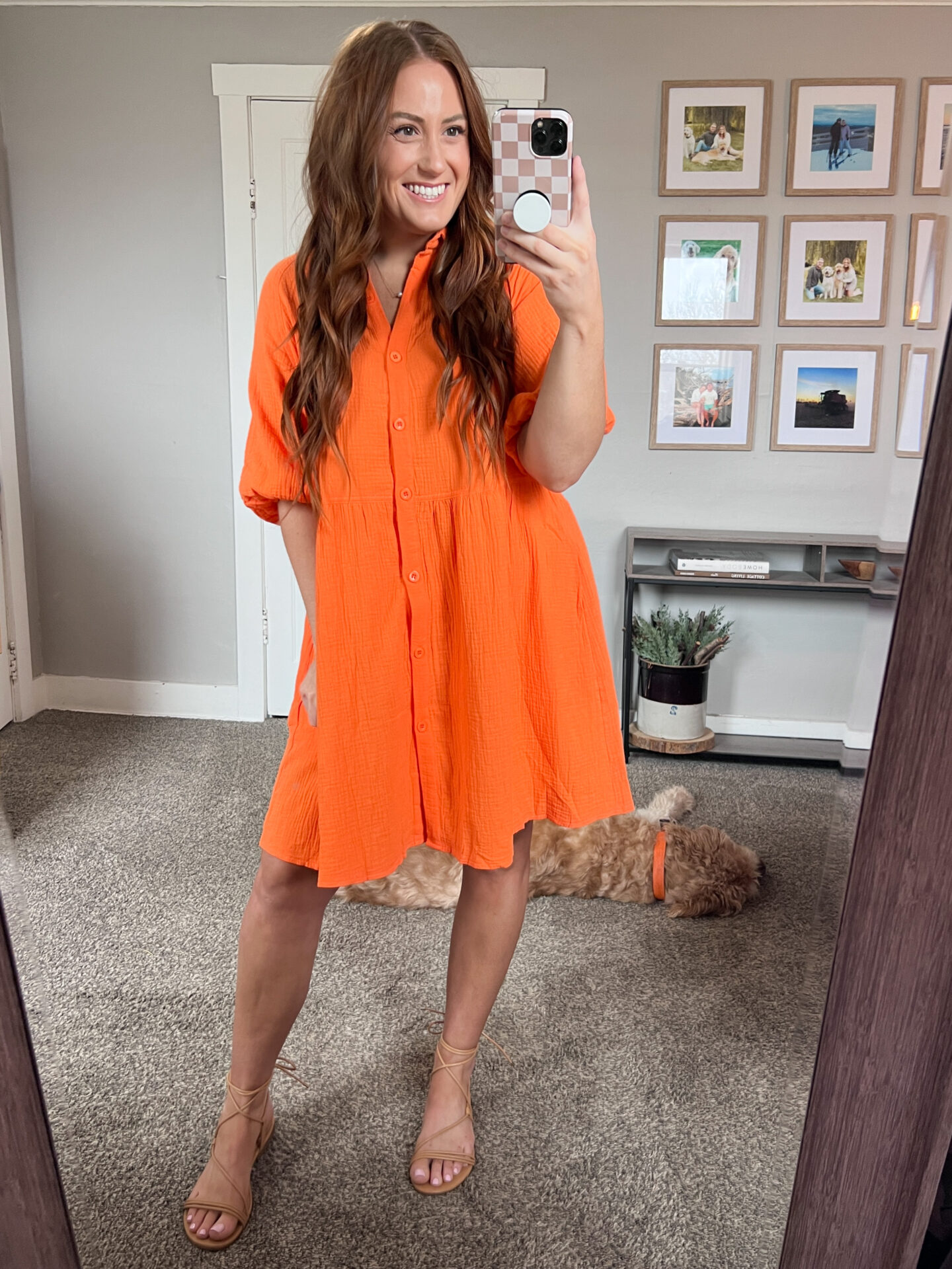 Claire Amazon Orange babydoll dress scaled